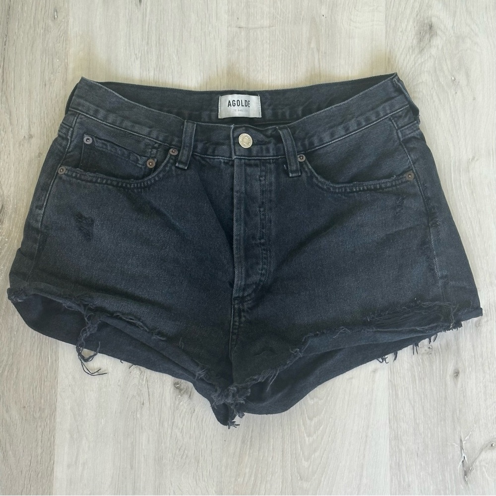 AGOLDE Women's Black Distressed Jeans